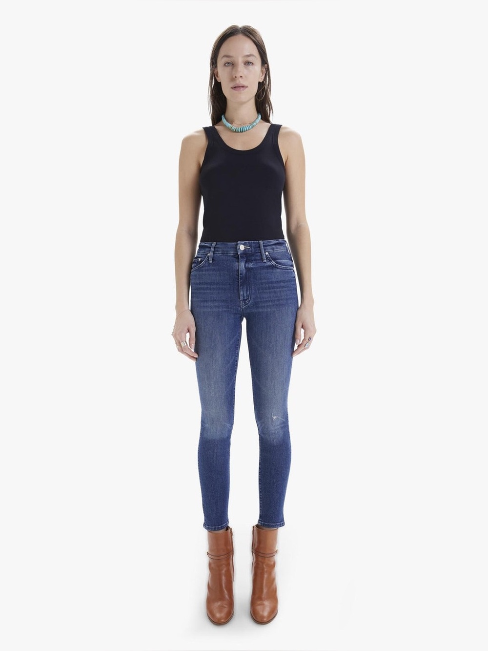 Mother The High Waisted Looker Skinny Jeans Getalongs Wash Size 26